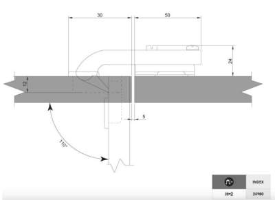 ZAWIAS MEBLOWY PUSZKOWY R-90 H-4 Z EURO RÓWNOLEGŁY