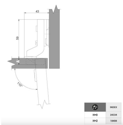 ZAWIAS MEBLOWY PUSZKOWY R-15 H-2 Z EURO WPUSZCZANY