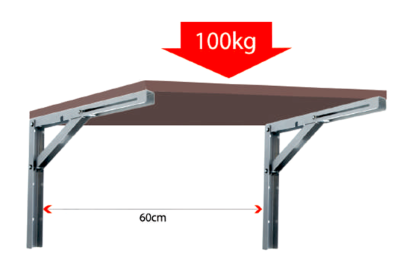 KĄTOWNIK ROZKŁADANY POD PÓŁKĘ 40 cm MALOWANY CZARNY