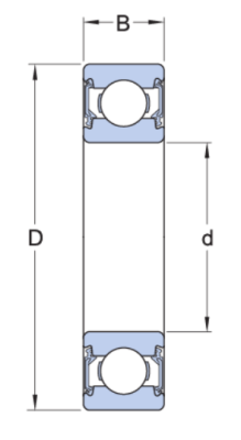 ŁOŻYSKO TOCZNE KULKOWE / 6001 2RS / 12 x 28 x 8 mm