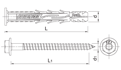 KOŁEK ROZPOROWY RAMOWY PA ŁEB KOŁNIERZOWY SW13/T40 10 x 240 mm / 25 szt.