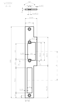 BLACHA PŁASKA ELEKTROZACZEPU Z WYŚLIZGIEM DŁUGA 200 x 24 x 3 mm