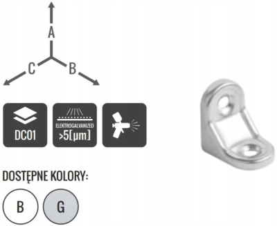 WSPORNIK STALOWY MAŁY 30x30 mm