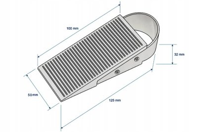 KLIN DO DRZWI CZARNY 32DB 125 x 32 x 50 mm