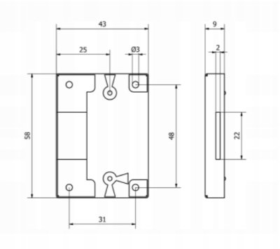 ZAMEK MEBLOWY NAKŁADANY 25 mm OCYNK Z KLUCZEM