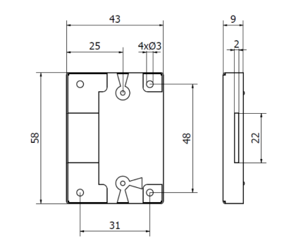 ZAMEK MEBLOWY NAKŁADANY 25 mm