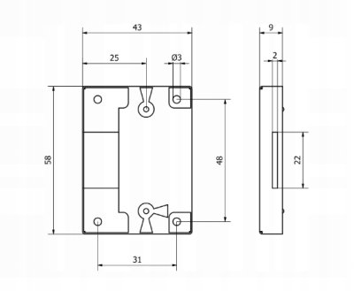 ZAMEK MEBLOWY NAKŁADANY 25 mm MOSIĄDZ