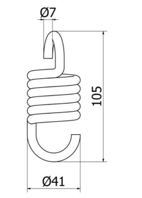 SPRĘŻYNA DO HUŚTAWKI Ø7 5zw fi.41 x 105 mm