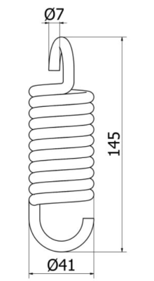 SPRĘŻYNA DO HUŚTAWKI Ø7 10zw fi.41 x 145 mm