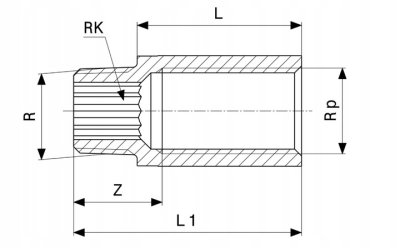 PRZEDŁUŻKA VIEGA MOSIĄDZ-BRĄZ 3/4 40 mm