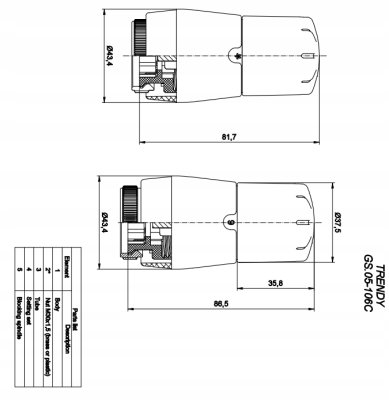 GŁOWICA TERMOSTATYCZNA TRENDY GS.05-106C M30 x 1,5