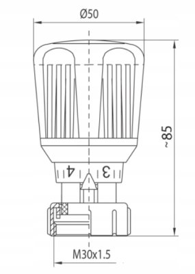 GŁOWICA TERMOSTATYCZNA TYP GZ.03, GZ.03-16/30