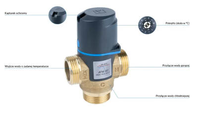 TERMOSTATYCZNY ZAWÓR MIESZAJĄCY ATM 561 DN20, G1