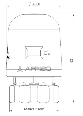 SIŁOWNIK TERMOELEKTRYCZNY TSA 01, GW M30 x 1,5 mm, 230 V AC, NC