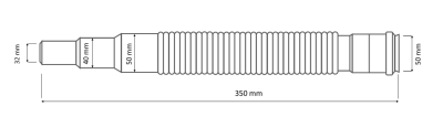 ZŁĄCZE ELASTYCZNE REDUKCYJNE FI50 50/40/32, L-350 mm Z KIELICHEM