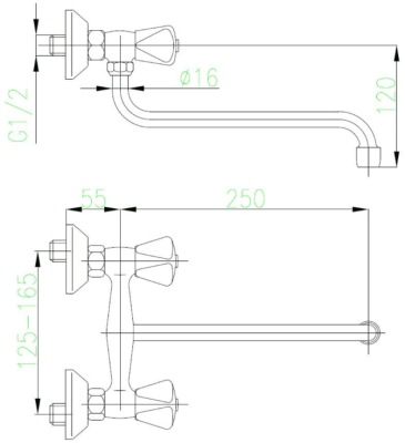 BATERIA KUCHENNA STANDARD ŚCIENNA ZLEWOZMYWAKOWA 250 mm