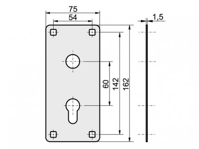 SZYLD METALOWY DO ZAMKA KASTEL 60/75×162