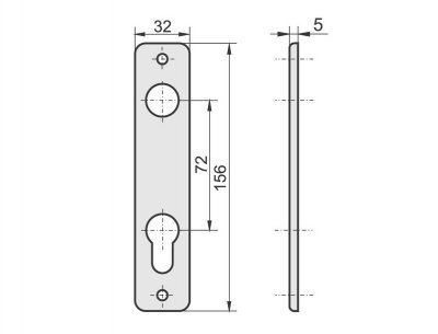 SZYLD METALOWY DO ZAMKA KASTEL 72/32×156